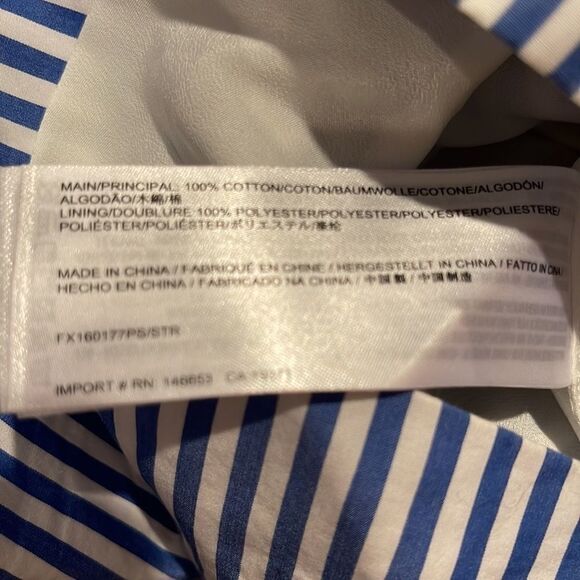 Finders Keepers Blue White Stripe Blow Your Mind Short Romper Waist Tie Sz L - Picture 12 of 13